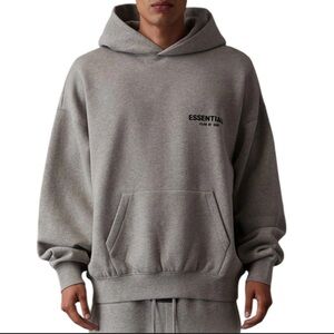 ESSENTIALS Heather Gray Pullover Hoodie